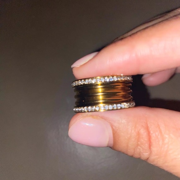 Roman Numeral Swarovski Crystals Stuck Up Eternity Gold Silver Rose Gold Ring - Picture 11 of 16